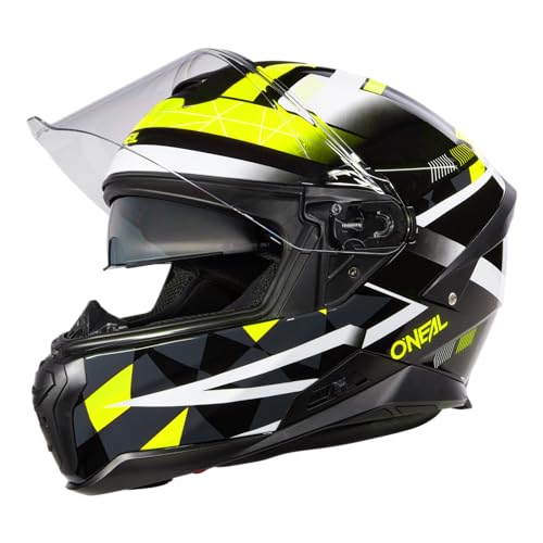 O'NEAL | Motorradhelm | Enduro Adventure Street | ABS-Schale, integrierte Sonnenblende | Challenger Helmet | Erwachsene | Schwarz Grau Neon Gelb | Größe M