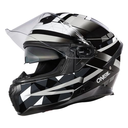 O'NEAL | Motorradhelm | Enduro Adventure Street | ABS-Schale, integrierte Sonnenblende | Challenger Helmet | Erwachsene | Schwarz Grau Weiß | Größe M