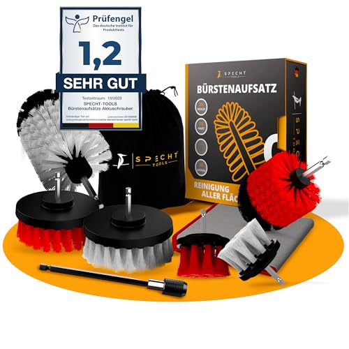 Bürstenaufsatz Akkuschrauber 9er Set Bürste Akkuschrauber Reinigt Motorrad Felgen, Auto, Polster Reinigungsbürste Bohrmaschine Felgenbürste, Polsterbürste Auto, Drill Brush Set