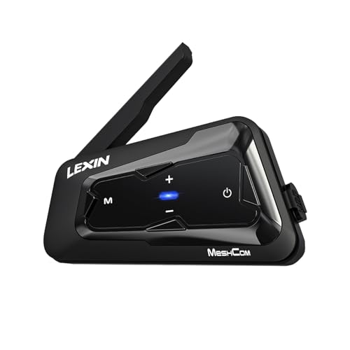 LEXIN MeshCom Mesh 3.0 Helm Intercom, Motorrad Headset Bluetooth 5.0, Motorradhelm Kommunikationssystem mit CVC und DSP Geräuschunterdrückung, Multi-Audio Funktion, IP67 Wasserdicht, Einzelpack