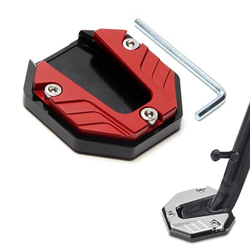 Motorrad Ständer Fuß Seitenverlängerung Pad Motorrad Seitenständer Unterstützung Stützplatte Vergrößern Ständer Seite Stehen Vergrößern Ständer Verlängerung Pad CNC Aluminium