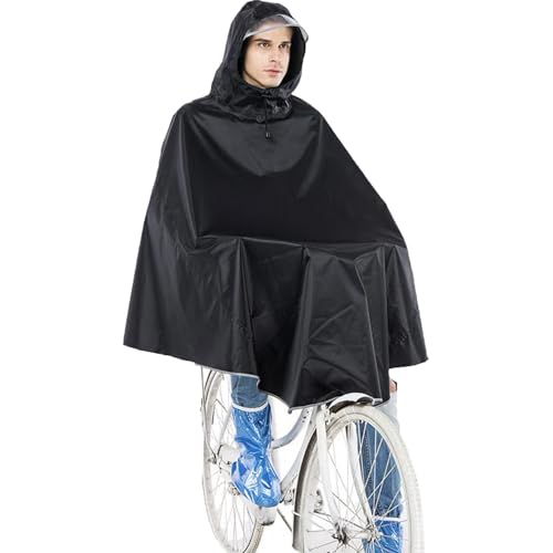 Gerhannery Fahrrad Regenponcho, Regencape Fahrrad Mit Kapuze, Wasserdichter Radfahren Regen Poncho für Damen Herren, Regenjacke Fahrrad für Radfahren Wandern