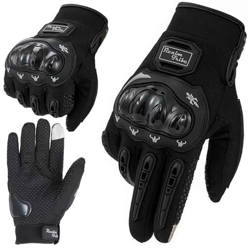 DOEOMK Motorradhandschuhe Herren, Moped Handschuhe Touchscreen Motorradhandschuhe mit Knöchelschutz für Motorradrennen Motorcross Mountainbike Wandern und andere Outdoor Sportarten und Aktivitäten (M)