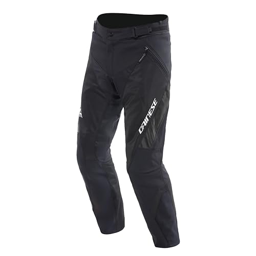 Dainese - Drake 2 Air Absoluteshell Pants, Wasserdichte Motorradhose, belüftet, mit abnehmbaren Knieschonern, Mann, Schwarz/Schwarz, 52