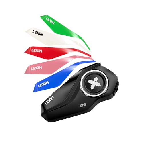LEXIN G1 Motorrad Bluetooth 5.0 Kopfhörer, Helm Headset für Musik und Navi-Ansage Hören, Freihändiger Anruf, Sprachbefehl-Assistenten, HD Lautsprecher, DSP und CVC Geräuschunterdrückung, Einzelpack
