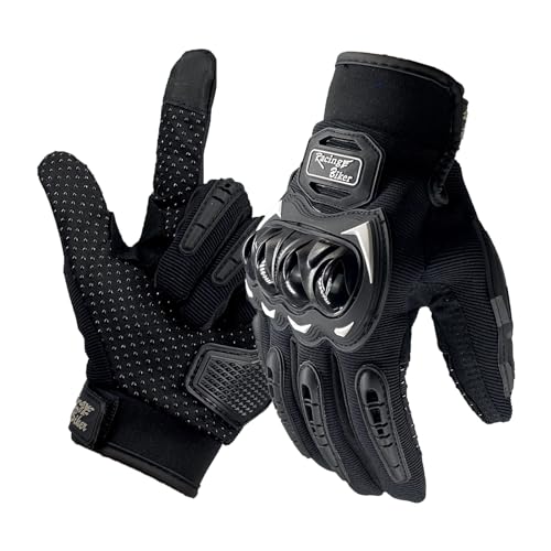 Aipwerer Motorradhandschuhe,Handschuhe Herren Touchscreen,Geprüfte Motorradhandschuhe Herren, Mit Knöchelprotektor Und Touchscreen,Ür Motorrad,Mountainbiken Und Andere Outdoor-Sportarten (Schwarz, L)