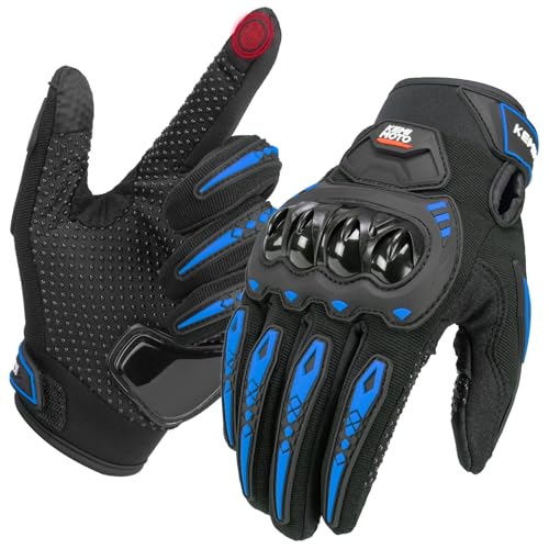 KEMIMOTO Motorrad Handschuhe Herr, Motorradhandschuhe Sommer mit Knöchelprotektor und Touchscreen, Atmungsaktive Outdoor Handschuhe für Herren und Damen, für Motorrad, Fahrrad, Roller, Jagd