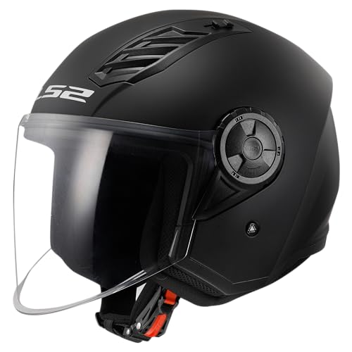 LS2 OF616 Airflow II Solid Open Face Helm Motorradhelm Jethelm, MATT Black, XXL