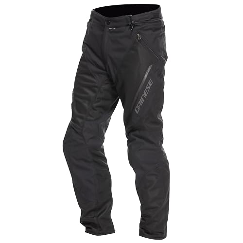 Dainese - Drake 2 Super Air Tex Pants, Mesh-Motorradhose, belüftet und leicht, mit abnehmbaren Protektoren, Mann, Schwarz/Schwarz, 52