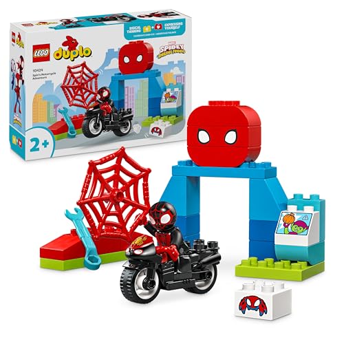 Lego DUPLO Marvel Spins Motorrad-Abenteuer, Fantasy-Spielset zur TV-Serie Spidey und Seine Super-Freunde, Lernspielzeug zum Bauen und Umbauen für Kleinkinder ab 2 Jahren 10424