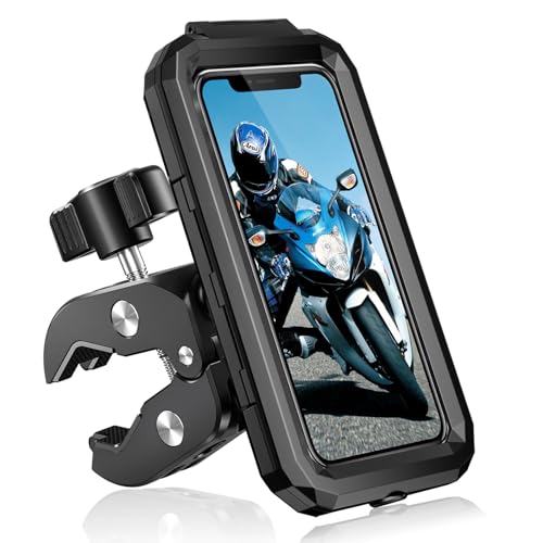 BTNEEU Handyhalterung Motorrad Wasserdicht Universal Fahrrad Handyhalterung Lenker 360° Drehbar Roller Smartphone Handyhalter Anti-Vibration Handy Halterung Moped für 5,5-7,0 Zoll Smartphone