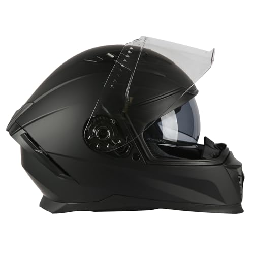 Speedway-Motorradhelm – Arcane – Integralhelm, ideal für Männer und Frauen, unser Straßen-Motorradhelm ist ideal für Lange Reisen, ECE- und DOT-zugelassener Motorradhelm – Schwarz