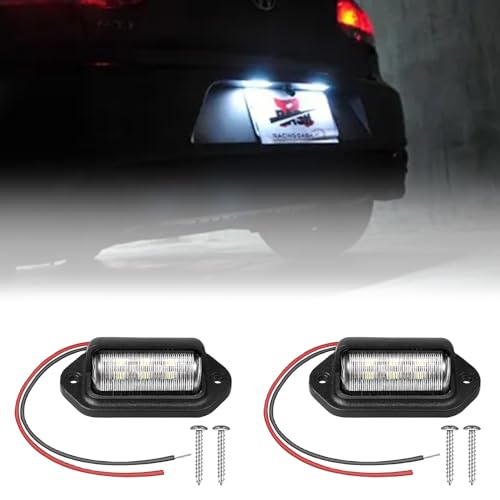 2 Stück LED-Beleuchtung für Nummernschild, LED, 6SMD, Canbus, fehlerfrei, LED-Beleuchtung für 12 V/24 V LKW, LKW, Motorräder, Anhänger