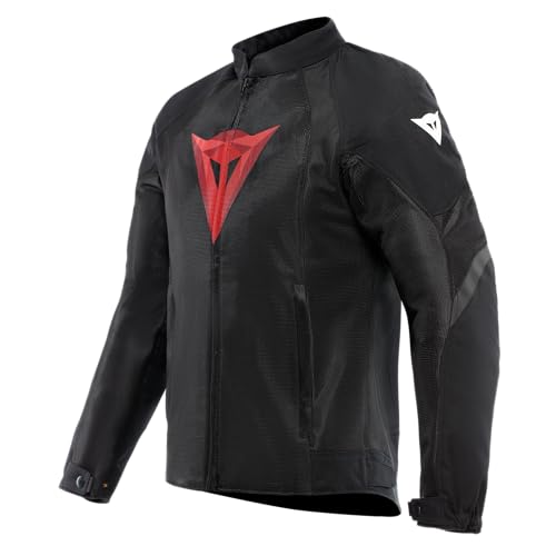 Dainese - Air Graphics Tex Jacket, Sommer Motorradjacke, belüftet und leicht, mit weichen Protektoren an Schultern und Ellenbogen, Mann, Schwarz/Rot Diamant, 54