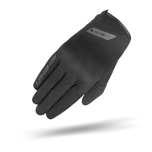 SHIMA ONE EVO Motorrad Handschuhe Herren Kurze Sommer Motorradhandschuhe Schutz Schutzkleidung Stadt Motorcycle Belüftet Verstärkt Leicht Motorbike Sommerhandschuh (Männer, Schwarz, L)