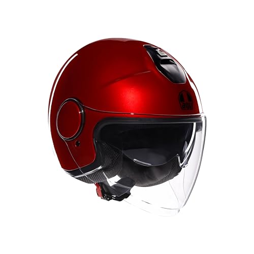 AGV - ETERES E2206, Motorrad Jet-Helmet, Unisex, Corsa Red, L