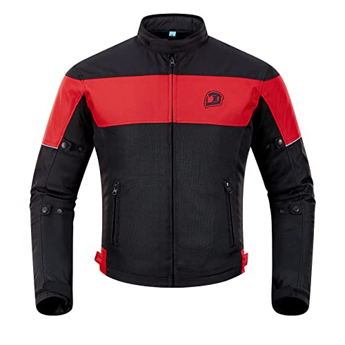 BORLENI Motorradjacke Sommer Herren aus Atmungsaktivem Mesh mit Abnehmbare Protektoren an Ellbogen und Schultern Level 2 - Zertifiziert CE L