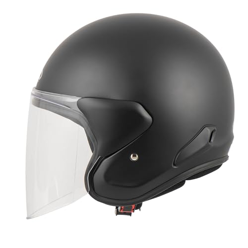 MTR DX3 Jethelm, ECE Zertifizierter Motorradhelm - Maximale Verkehrssicherheit, Robust & Komfortabel, Ideal Für Motoroller & Vespa, Ratschenverschluss, Klares Visier, L