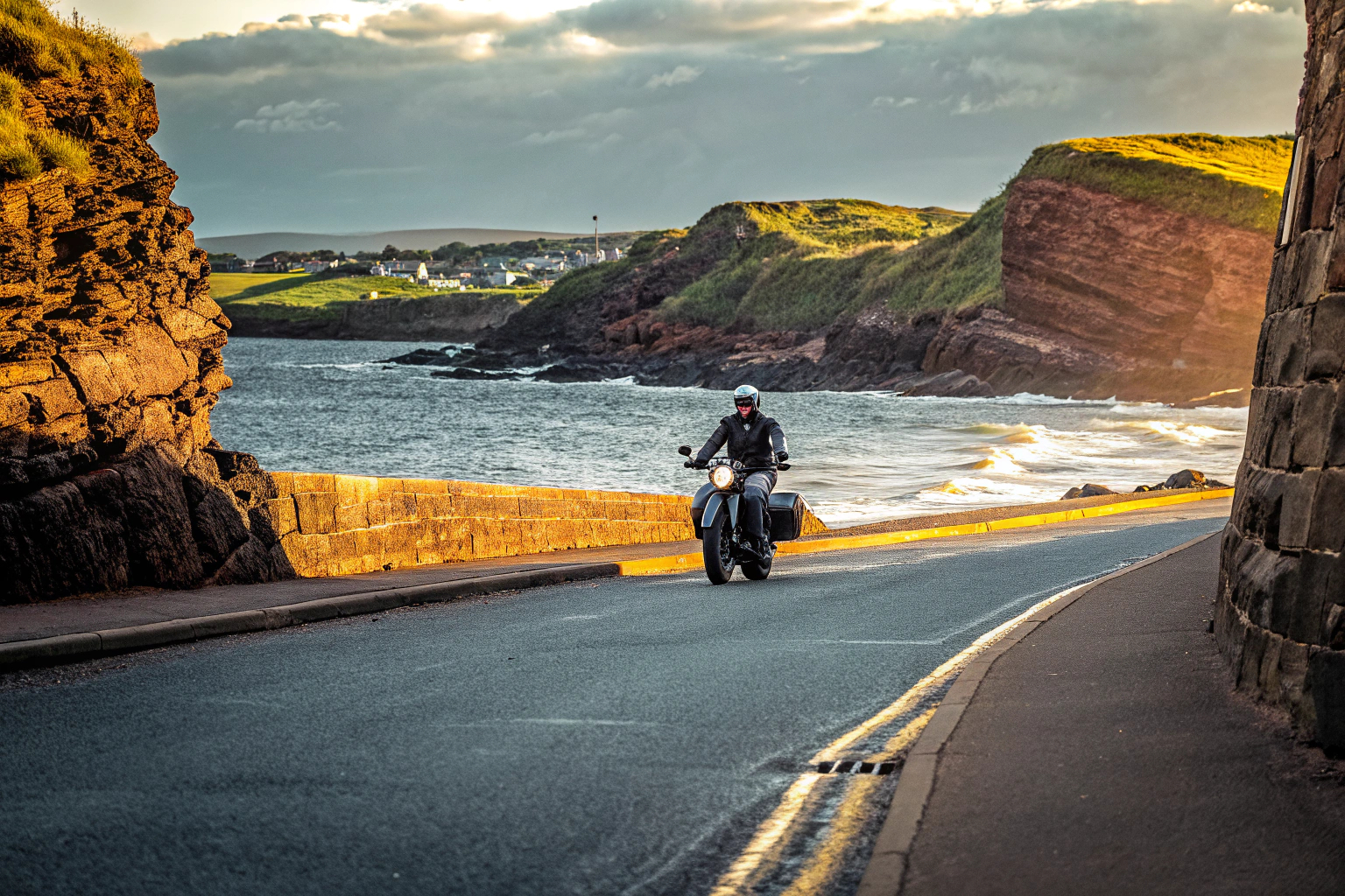 Motorradfahrer in Schottland