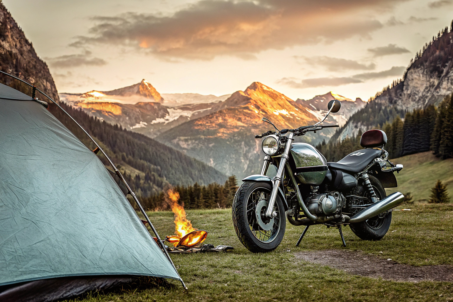 Motorradfahrer französische Alpen