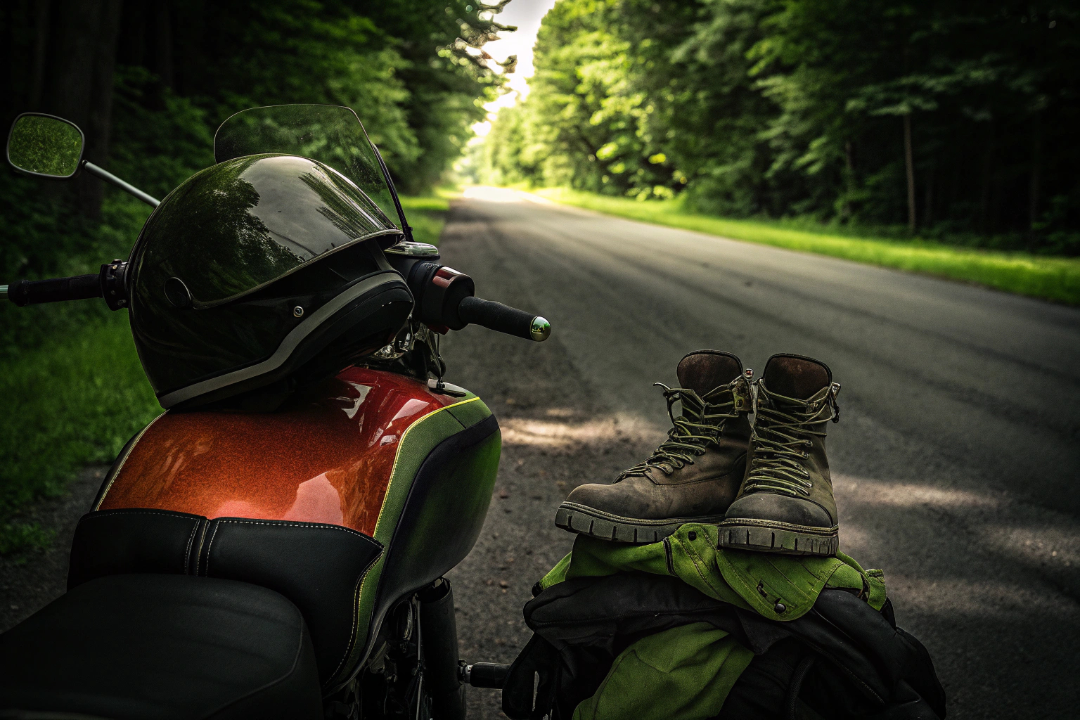 Motorradfahrer mit Schutzausrüstung