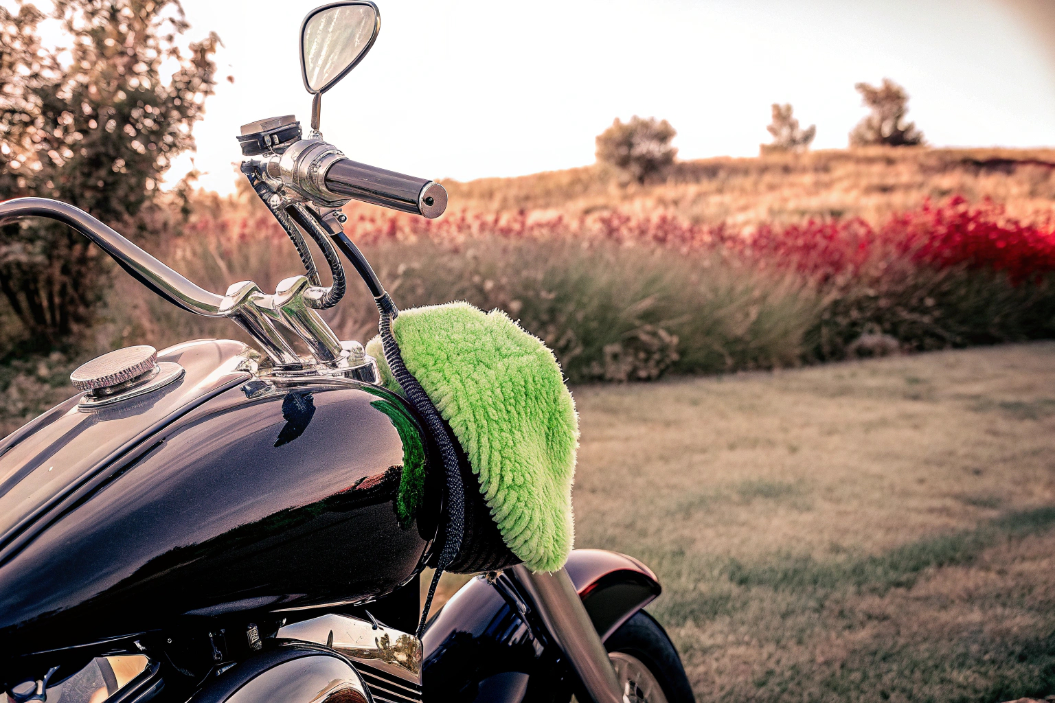 Motorradpflege mit umweltfreundlichem Waschhandschuh