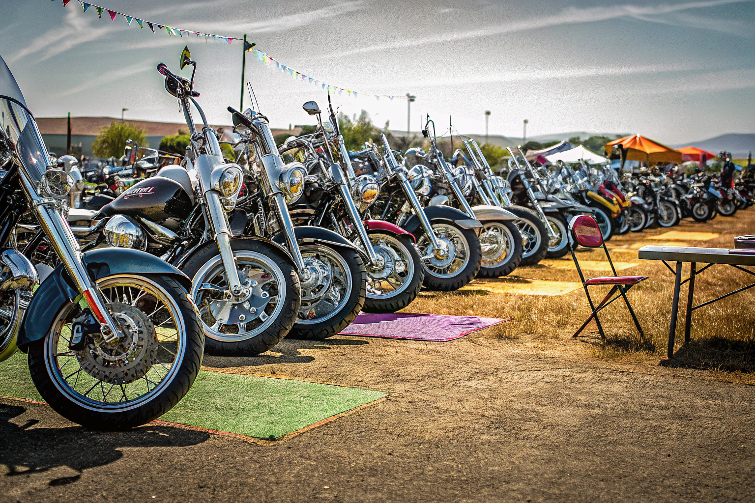 Motorradfahrer beim Community-Treffen