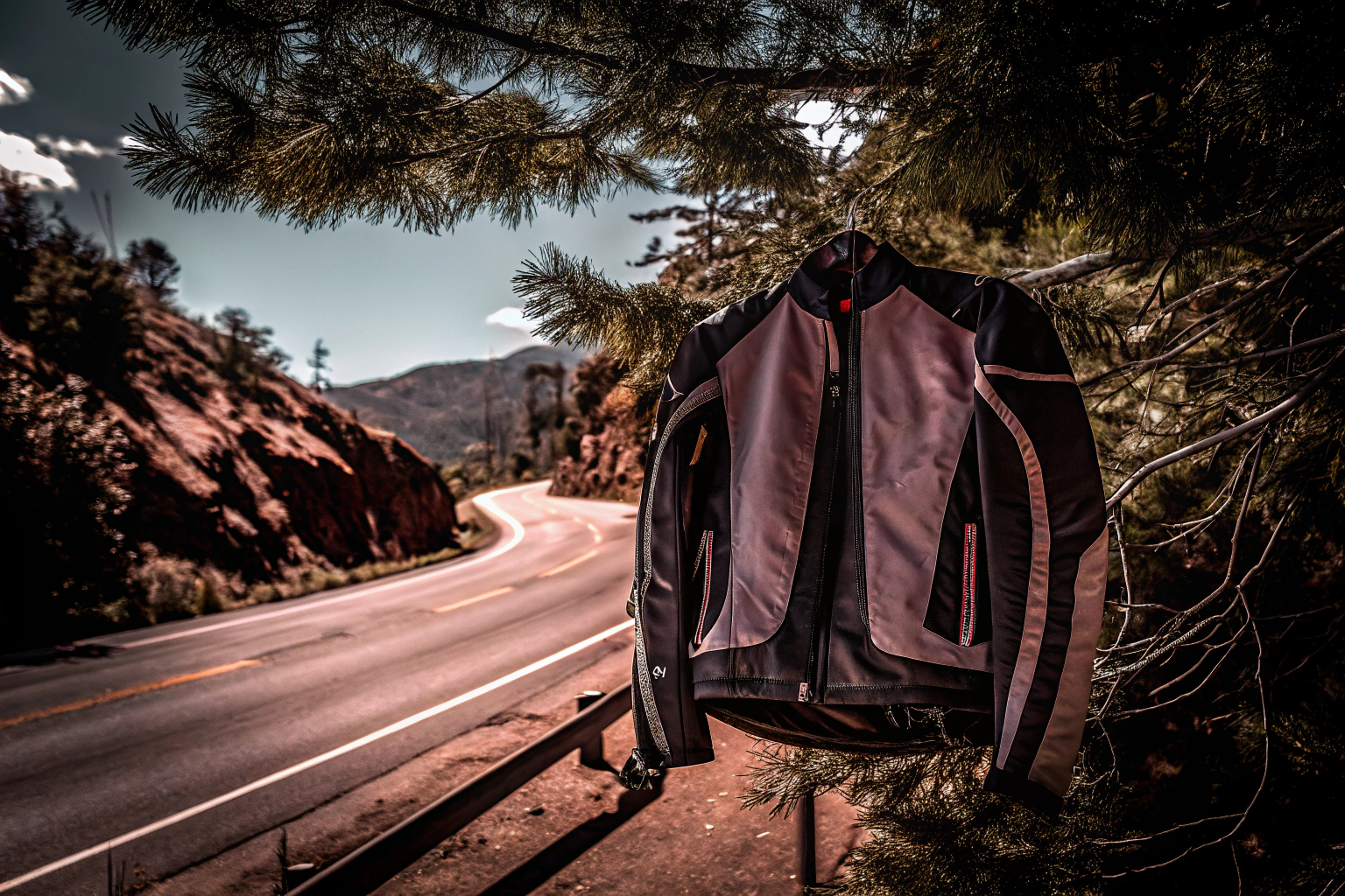 Motorradfahrer mit Schutzjacke