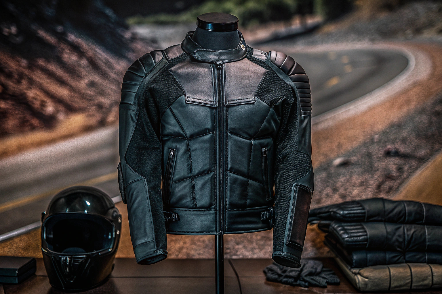 Motorradjacke mit Protektoren