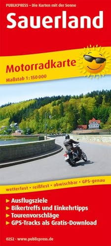 Sauerland: Motorradkarte mit Tourenvorschlägen