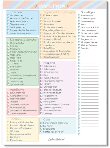 Packliste Block von Sophies Kartenwelt