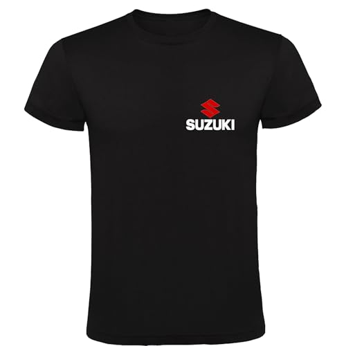 Genérico Schwarzes T-Shirt für Fans Suzuki Moto