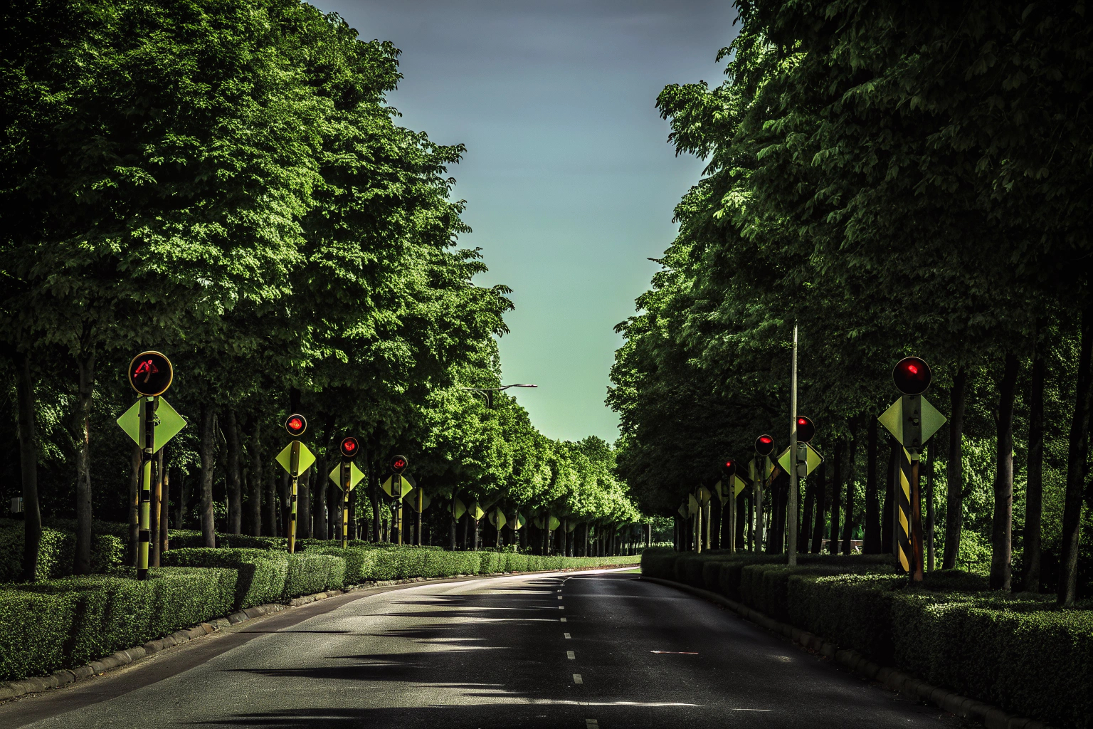 Verkehrsschilder auf einer Straße